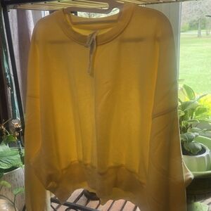 Fabletics Lemon Butter Yellow Women's Terry Sweatshirt Lg